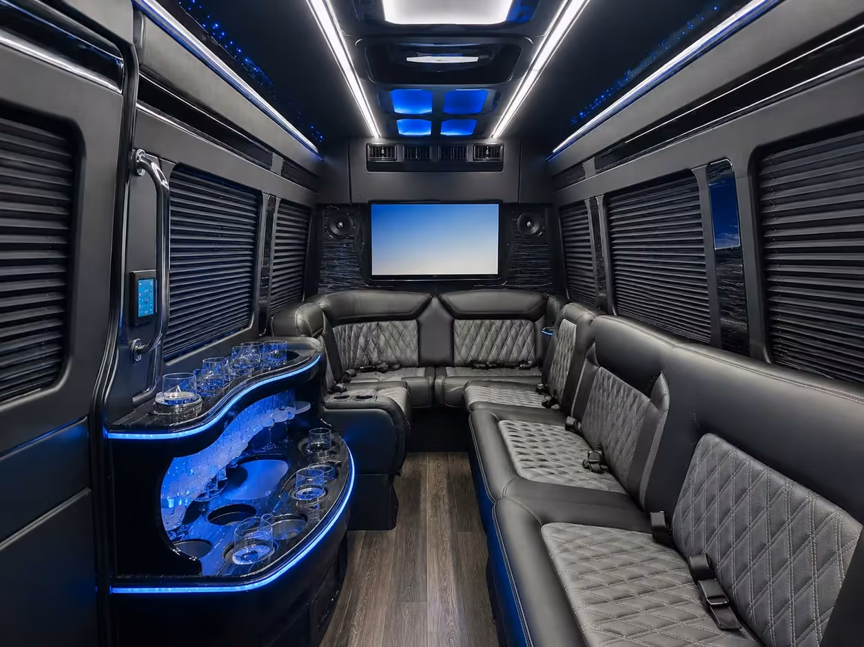 14 passenger sprinter limousine inside