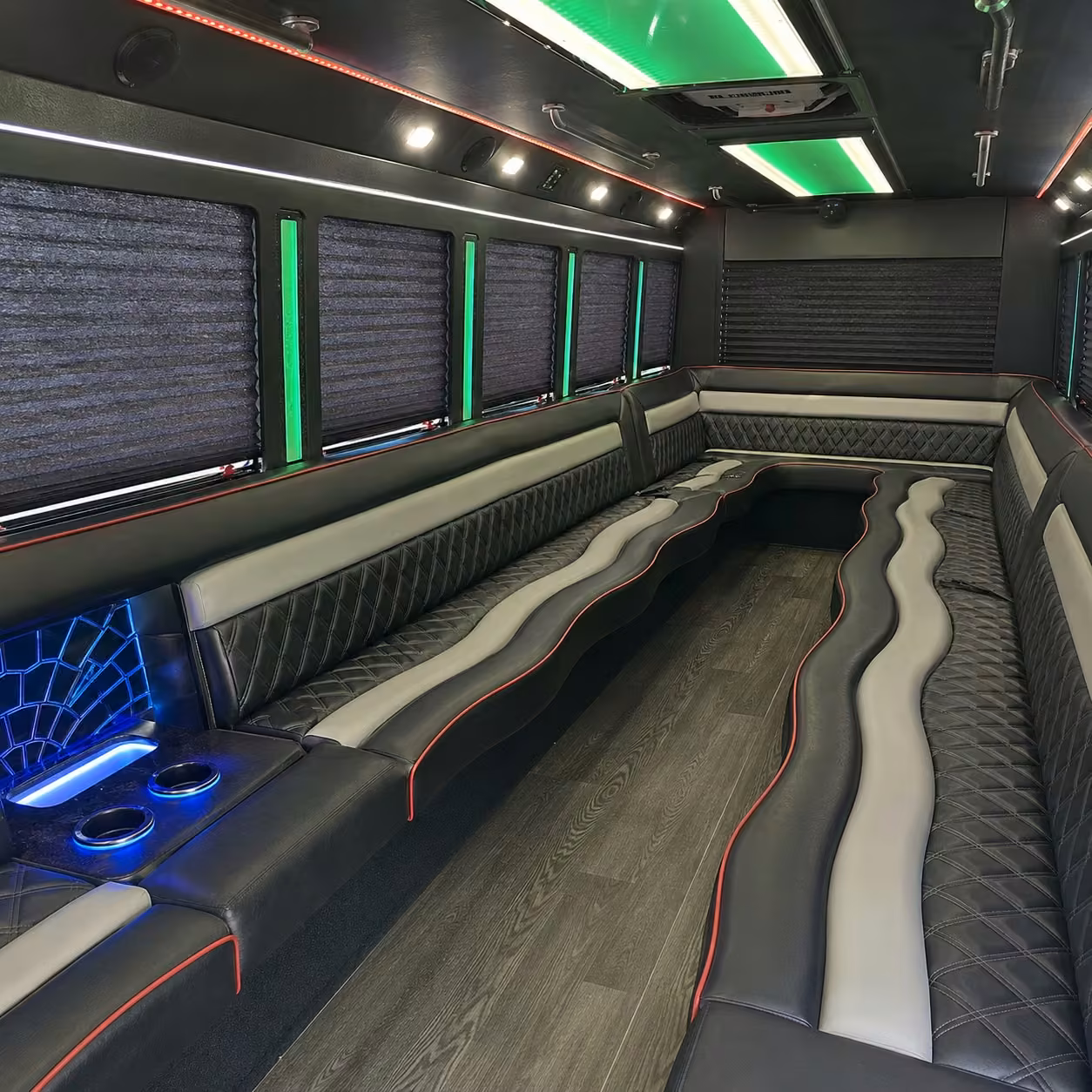 18 passenger party bus interior