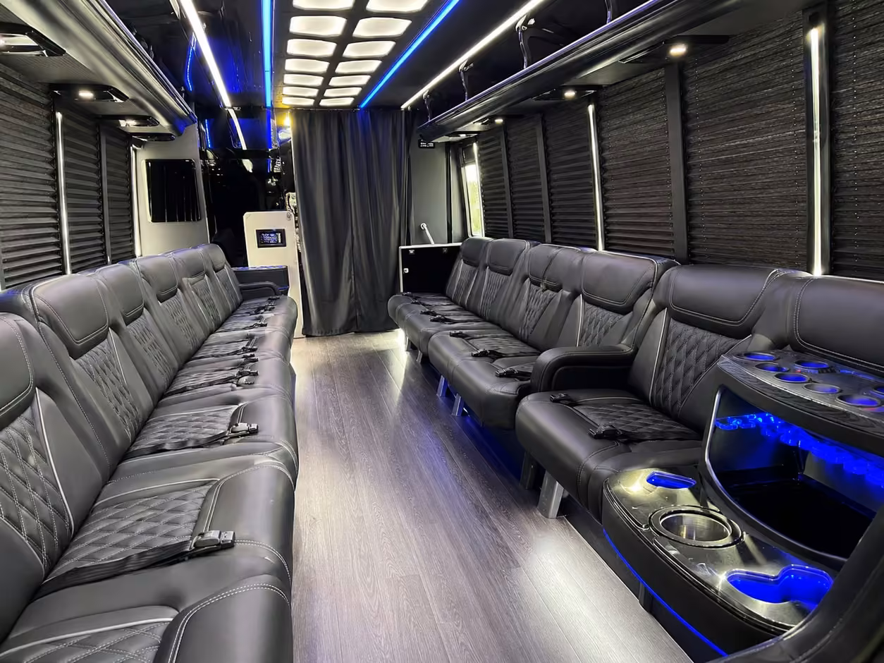 25 passenger party bus inside