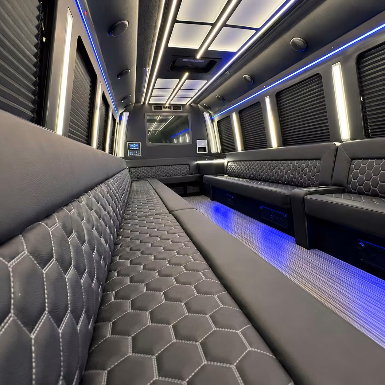 40 passenger party bus inside