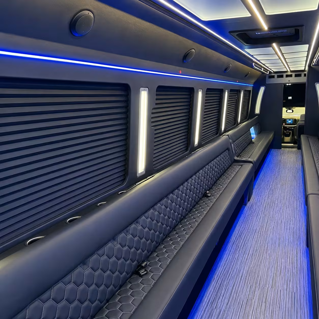 40 passenger party bus interior