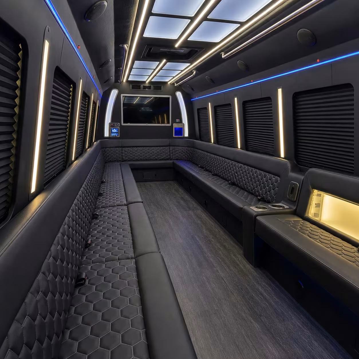 50 passenger party bus interior