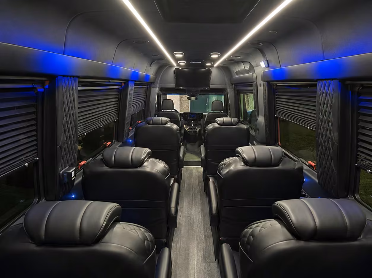 sprinter van rental with driver interior